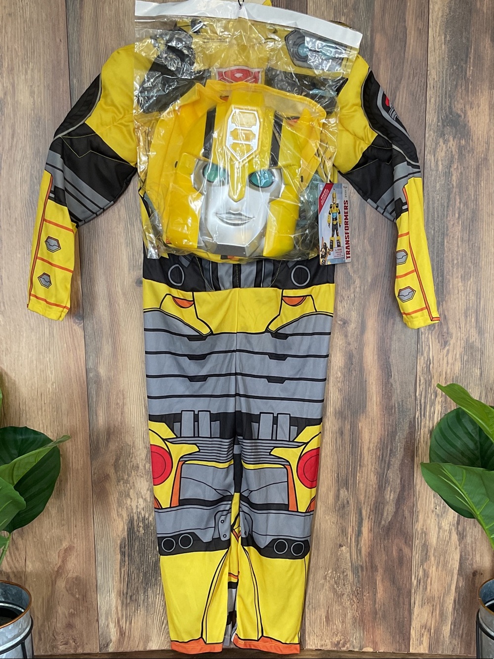 Transformers Bumblebee Yellow Kids Costume with Mask NWT